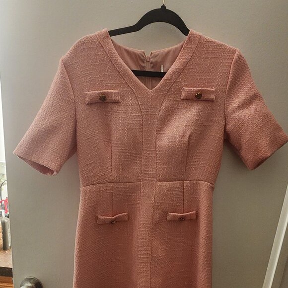Dresses & Skirts - Summer Dress for Women Short Sleeve pink tweed